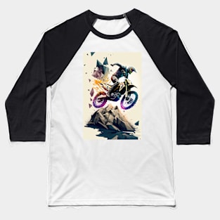 Dirt Bike Paint Splash Style Baseball T-Shirt